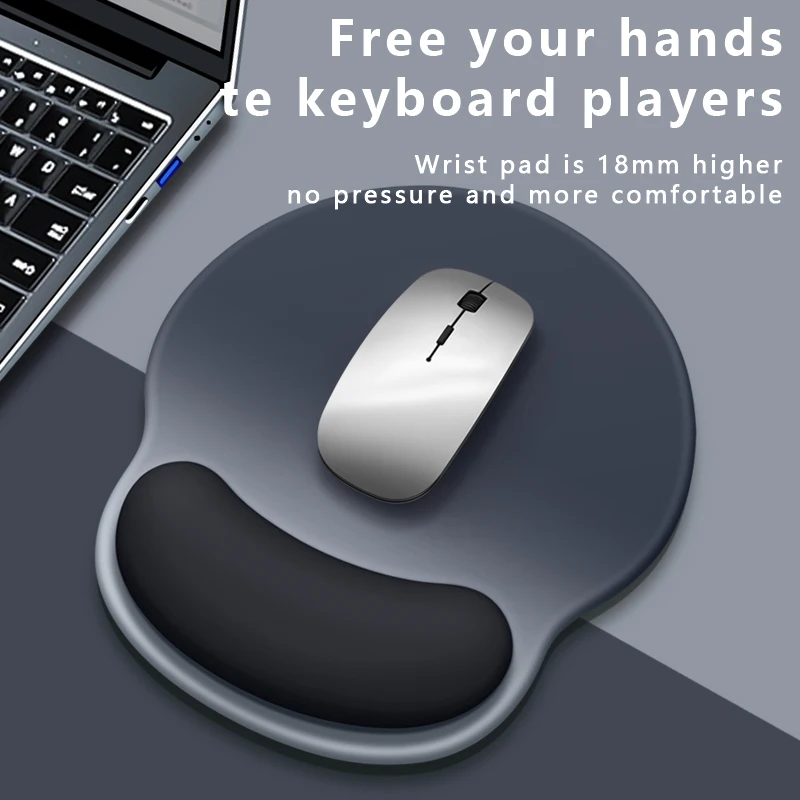 Mouse pad with wrist support pad with wrist support ergonomics computer mouse pad keyboard with anti-slip silicone base