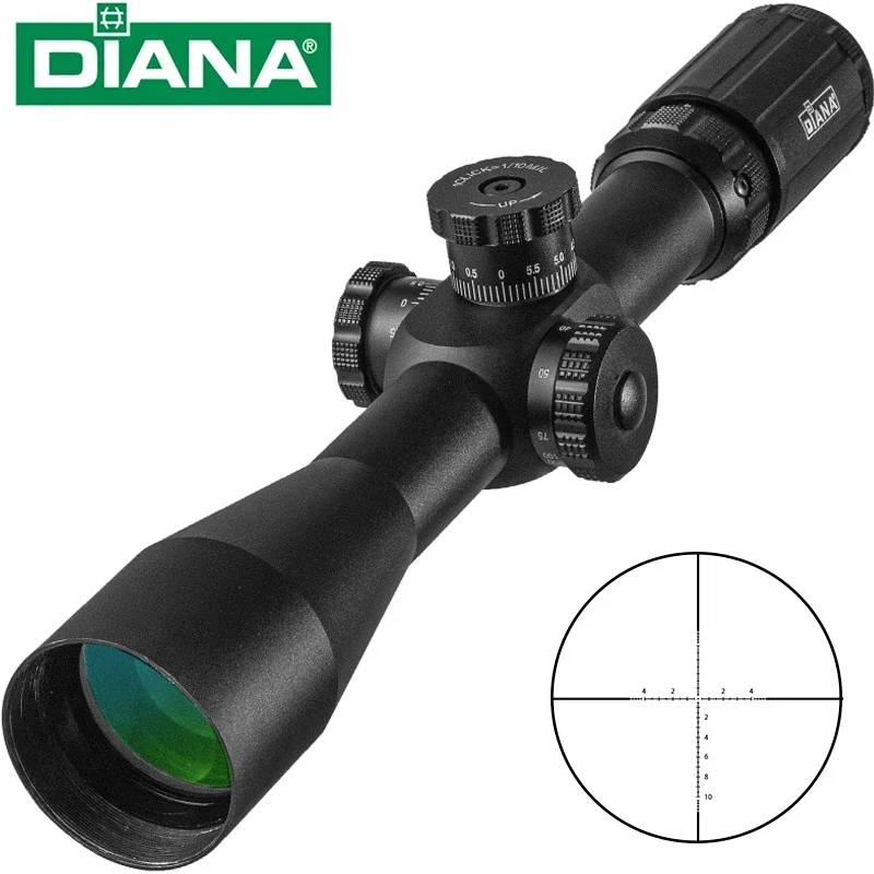 DIANA 4-14X44 FFP Hunting Scopes First Focal Plane Riflescope Glass Etched Reticle Long Range Shooting Sight Fits .308