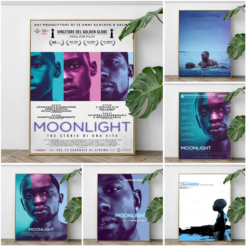 Moonlight LGBT Drama Film Art Print Poster Movie Wall Stickers Modern Room Home Decor Canvas Painting