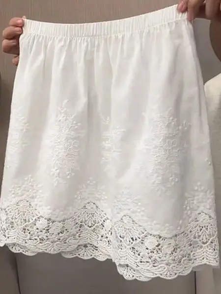 

Удобные тканевые кружевные юбка-шорты (или юбка-брюки) для осени и зимы, базовый слой, с высокой талией, А-силуэт, повседневные, для ношения под одеждой.