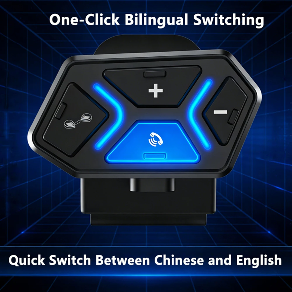 

Motorcycle Helmet Wireless Headset-Bluetooth 5.4 500M Intercom, Hands-Free Call MP3 Music Player, Voice Assistant&Noise Reduce