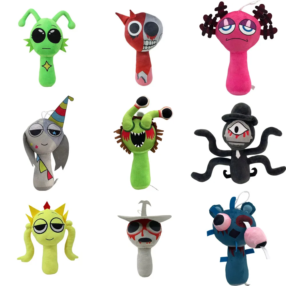 Sprunki Incredibox Plush Game Plushie Cartoon Sprunki Oren Clukr Kevin Lime Soft Stuffed Animal Models Children Gifts Dolls Toys