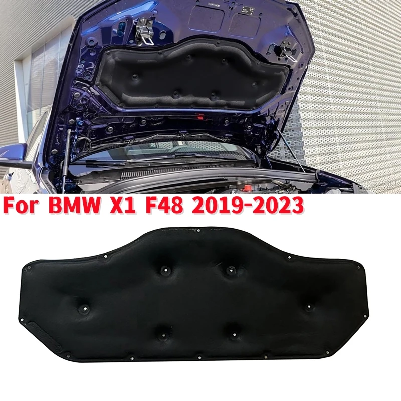 

Car Front Hood Engine Firewall Mat Pad Cover Heat Sound Insulation Cotton with Buckle For BMW X1 F48 2019-2023