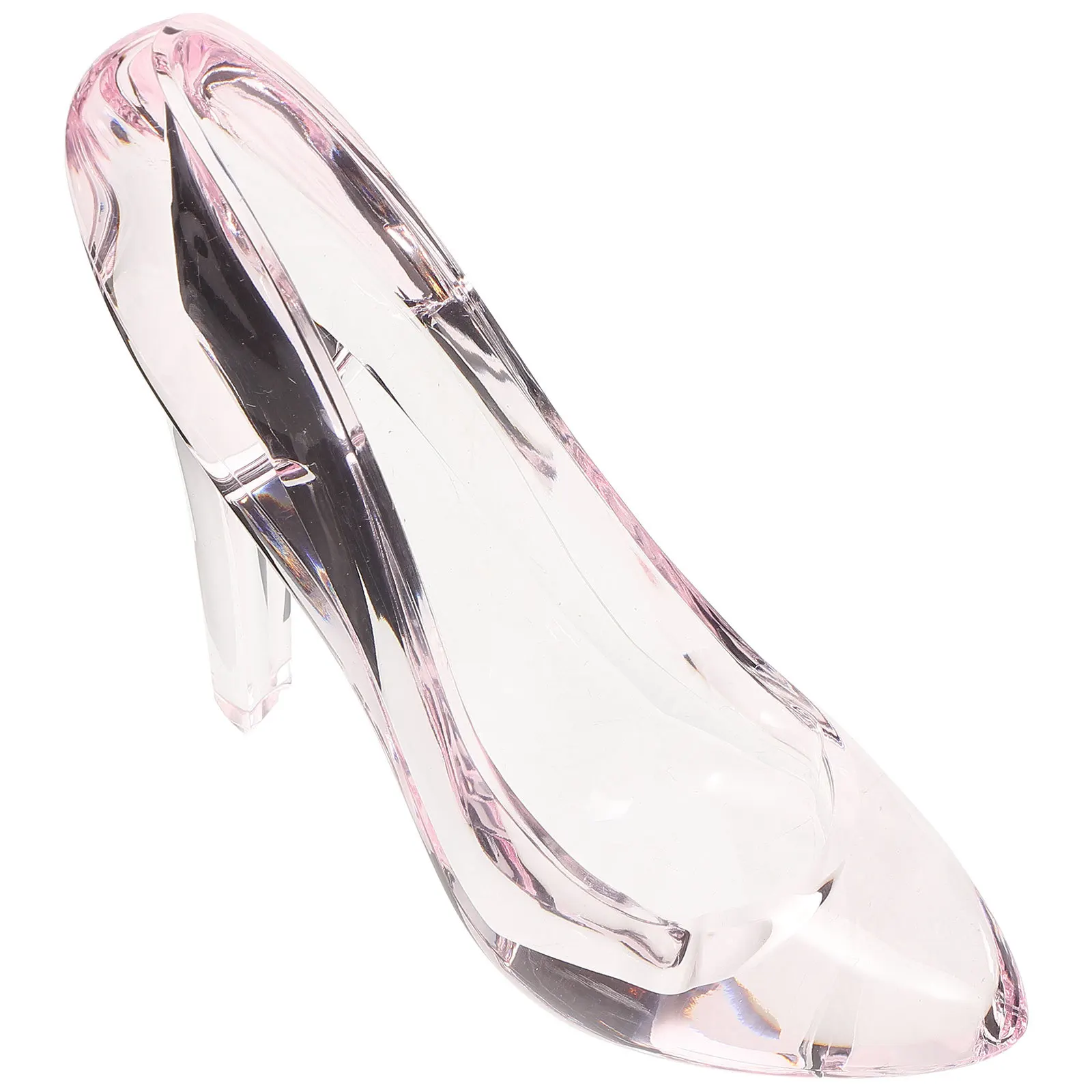 

Clear Heels High Shoe Decor Candy Stand Acrylic Princess Figurine Crystal Ornament Pink Miniature Slipper NEW Party Decoration
