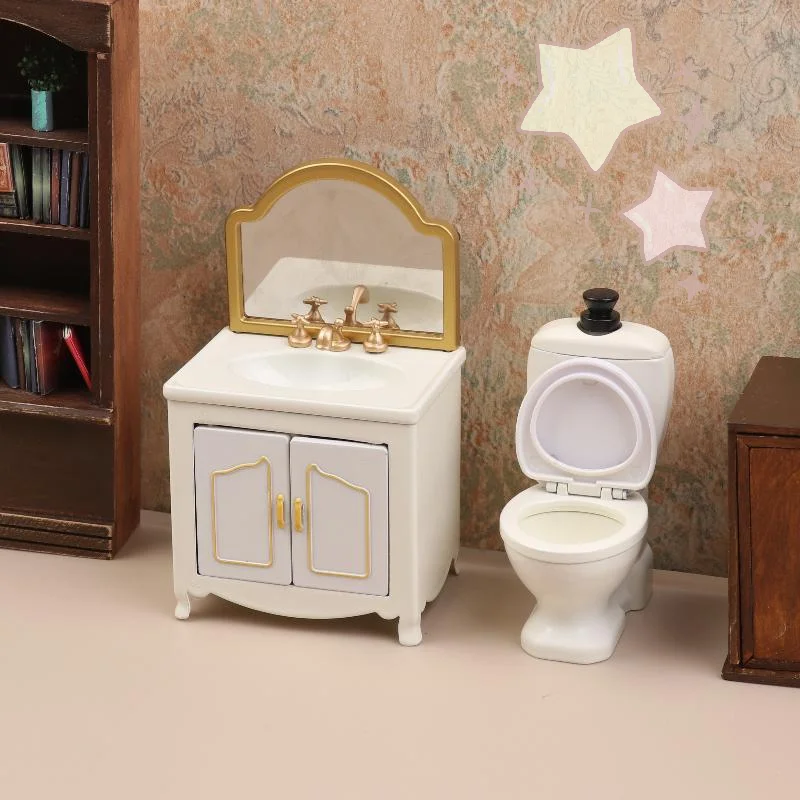 [TJ] 1/12 casa de muñecas simulación bañera inodoro lavabo gabinete modelo para muebles de baño decoración accesorios para casa de muñecas