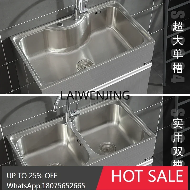 LYY Sink Cabinet Kitchen Wash Basin Balcony Laundry Cabinet Floor Type