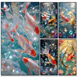 Large Size 5D DIY Diamond Painting Crystal Koi Fish Full Square Round Diamond Embroidery Jewelry Cross Stitch Home Room Decor