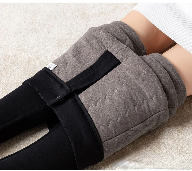 Soft Wear Women Winter Keep Warm Legging Skinny Down Cotton Pants Padded Quilted Trousers Elastic Waist Casual Leggings T239