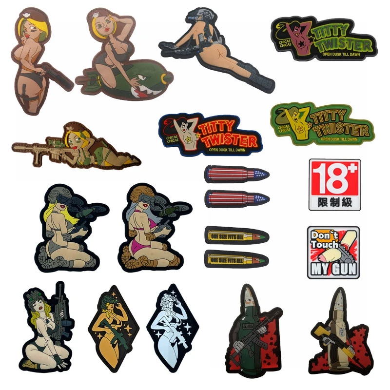 

3D PVC patch tactical sexy girl morale badge hook and loop badge clothing backpack decoration decal outdoor patches