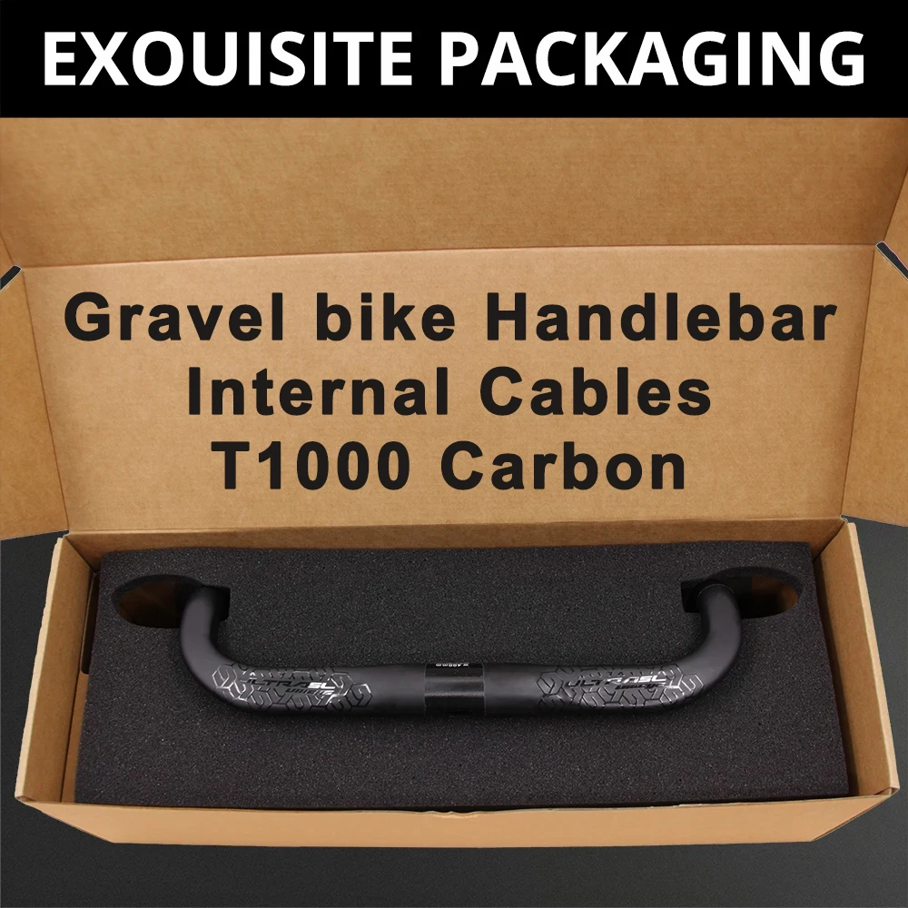 

Gravel bike Handlebar,Racing Internal Cables Full Carbon T1000 Ultra Light Handlebar,Road Bike Drop Bent Bar 31.8mm,Bicycle Part