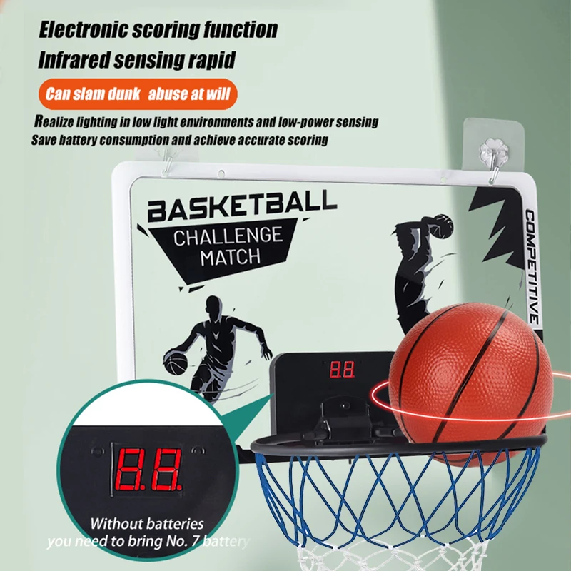 Children's basketball rack wall mounted shooting basketball rack with scoring function no holes foldable basketball board