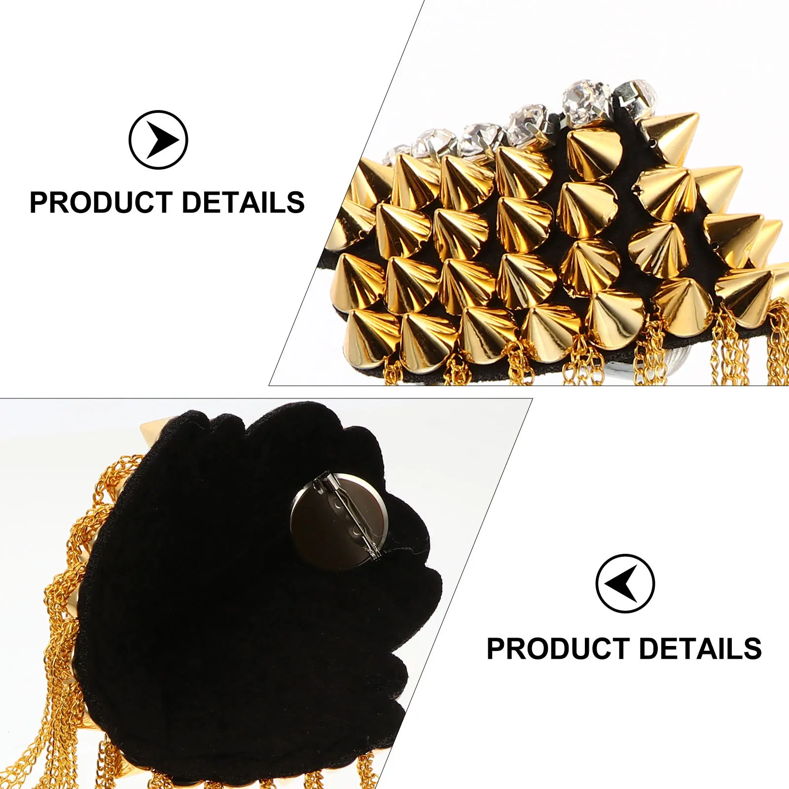 

2pcs Chest Pin Shoulder Badge Tassel Alloy Fringe Epaulet For Clothing Hat Shoe Decoration Handicraft Sewing Supply