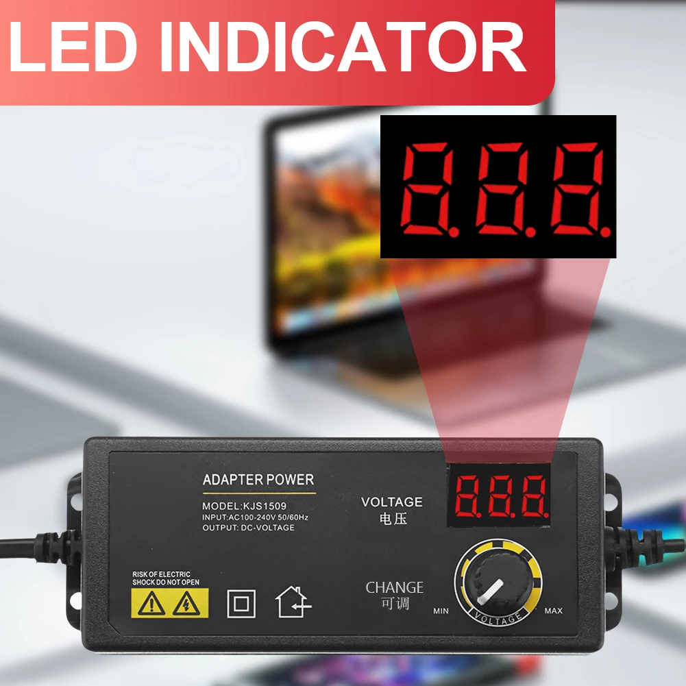 Voltage Regulating Power Supply Adatper for Game Player Motor Router US Plug with LCD Display Screen Instruments