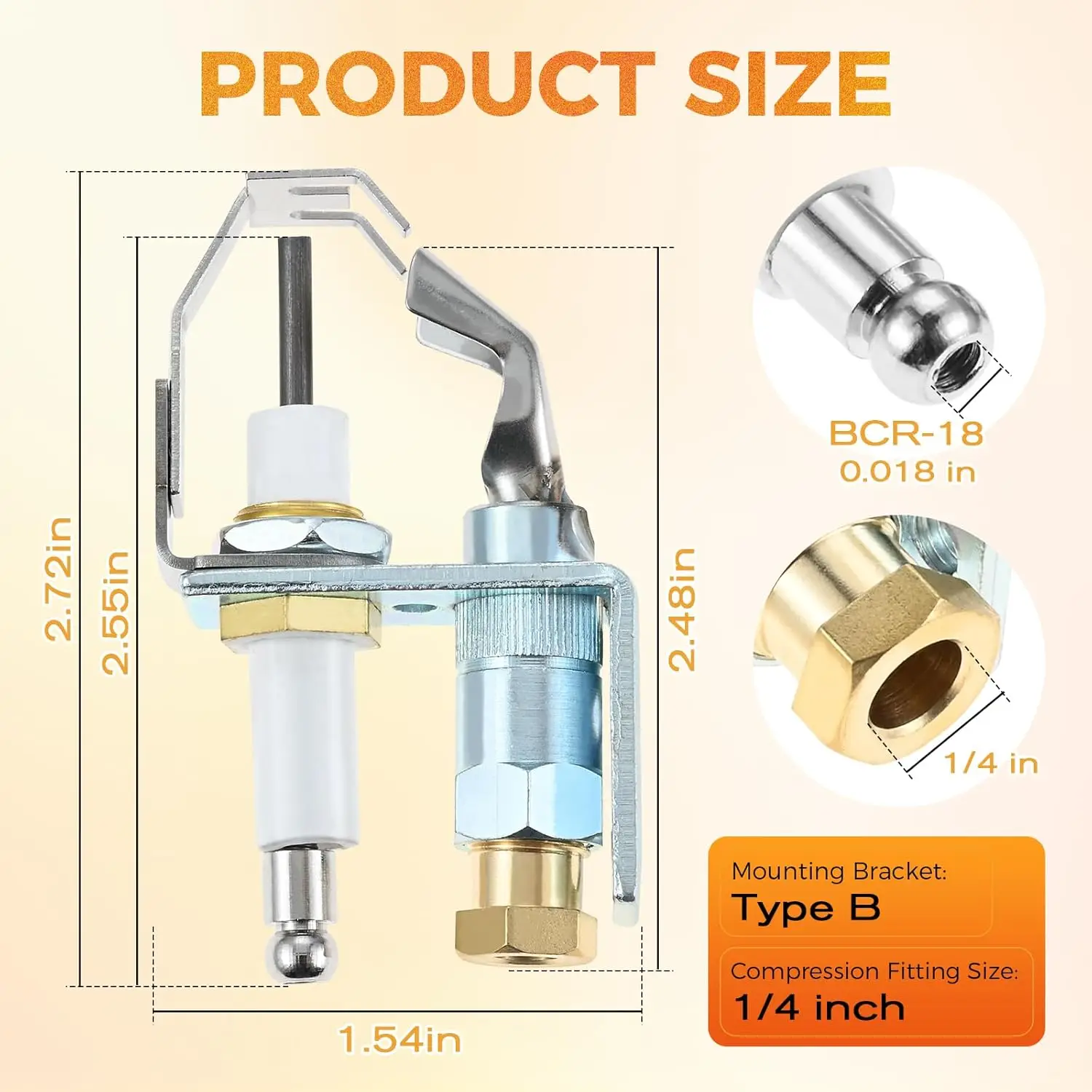 1 Pc Natural Pilot Burner Natural Gas and Propane Pilot Burner Assembly for Honeywell The S86/860/8610/8670 Pilot Systems