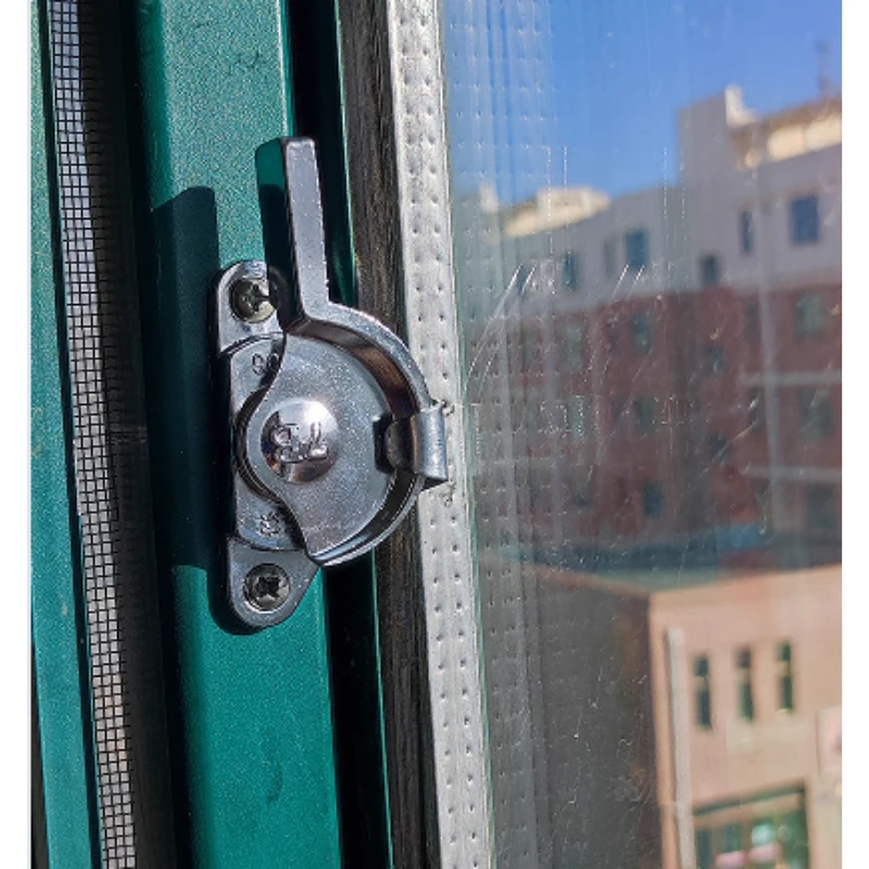 1 pair Window lock aluminum alloy doors and windows sliding door lock buckle crescent plastic steel sliding window safety lock