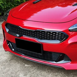 Cool Design Carbon Fiber ABS Front Mesh Grill Cover Higher Lower Grille Bumper Covers Decoration For Kia Stinger 2018-2022