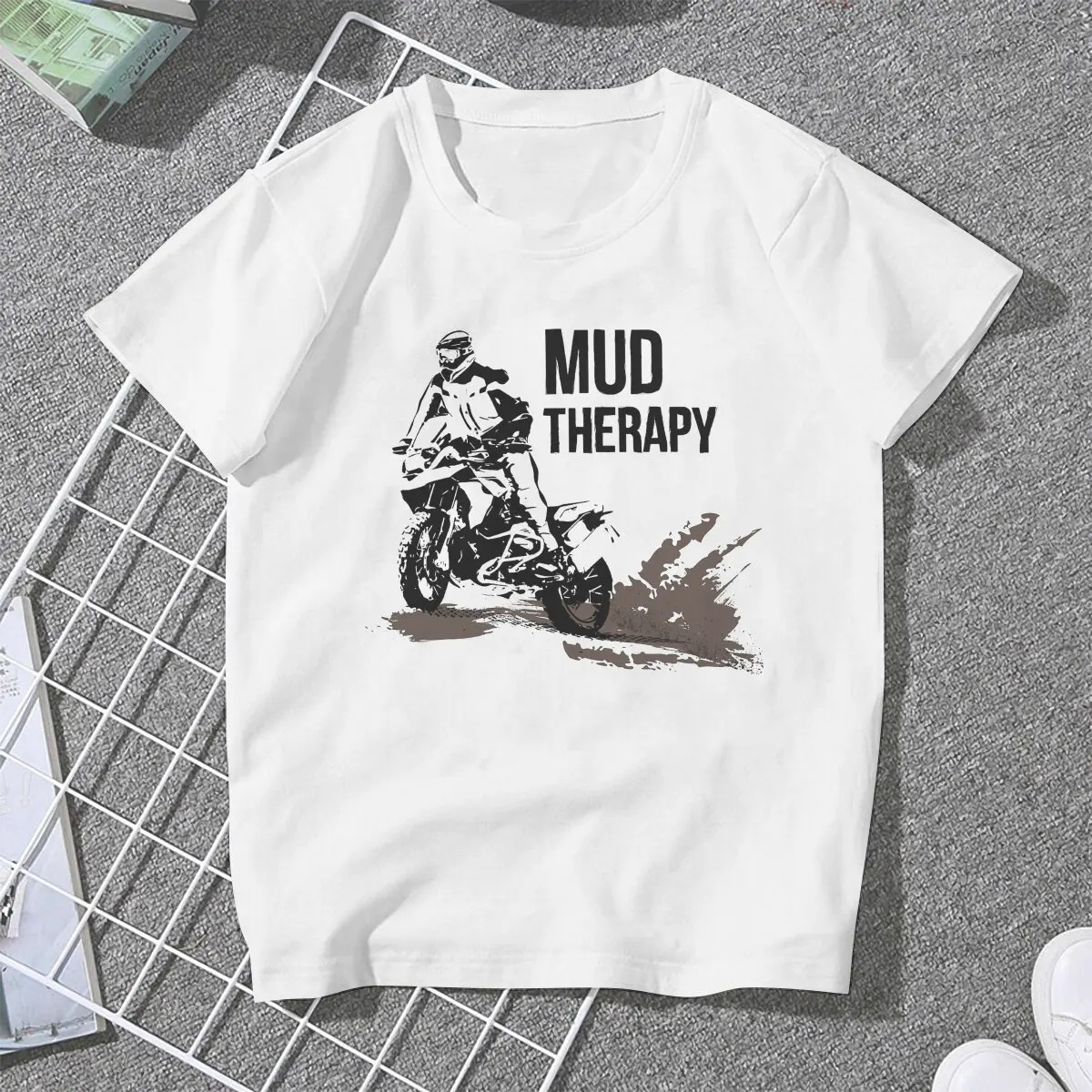 Women Mud Therapy T Shirts Adventure Motorcycle Tour Tops Vintage Short Sleeve O Neck Tee Shirt Unique T-Shirt