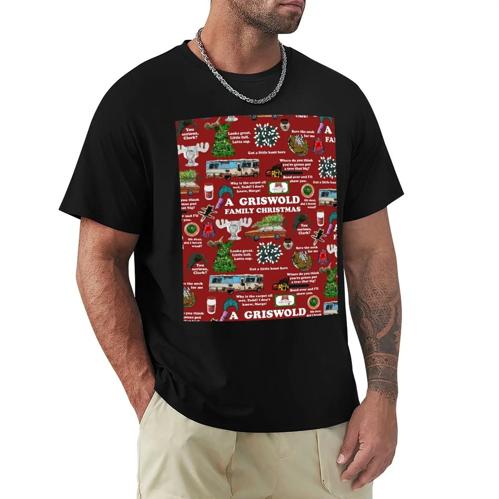 Christmas Vacation Collage T-Shirt All Weather Casual Short Sleeve