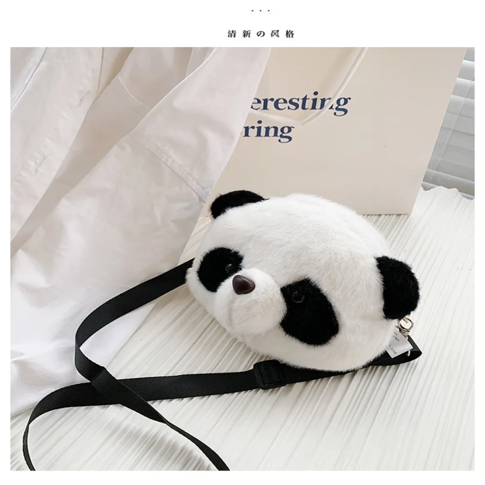 Stuffed Animals Toy Plush Crossbody Bag Casual Plush Cylindrical Coin Purse Panda Backpacks