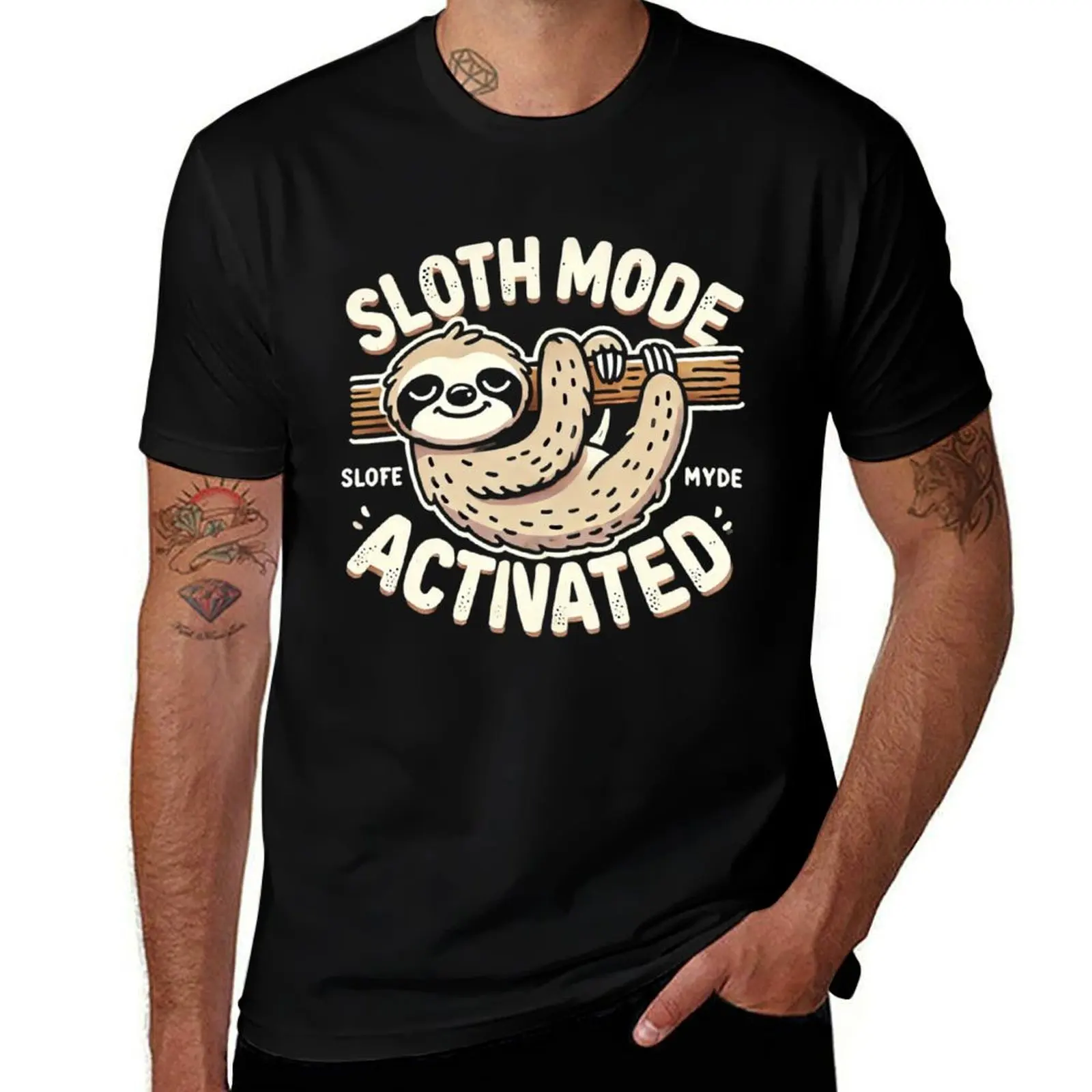 

Sloth Mode Activated Lazy Day Design T-Shirt boys animal print anime shirt graphics compression shirt men