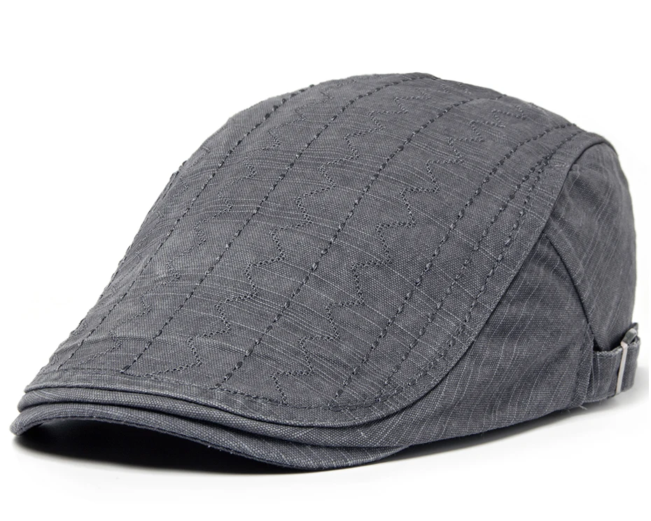 Vintage Newsboy-Mütze für Herren, lässige Schirmmütze, Sommermode, Baumwoll-Flatcap für Herren, Original Marken-Baskenmütze, verstellbar – Detail 1