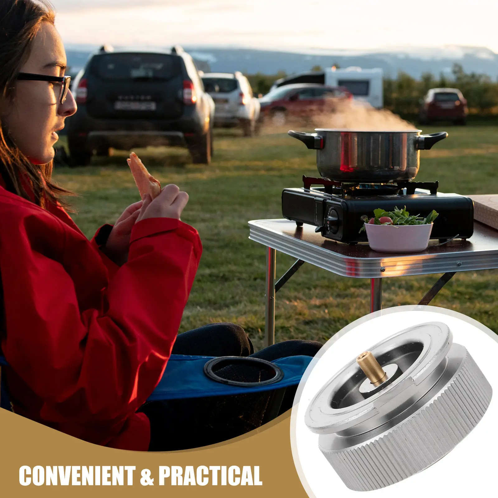 Camping Gas Stove Adapter Cassette Converter for Welding Torch Outdoor Gas Canister Secure Thread Connection Camping Supply
