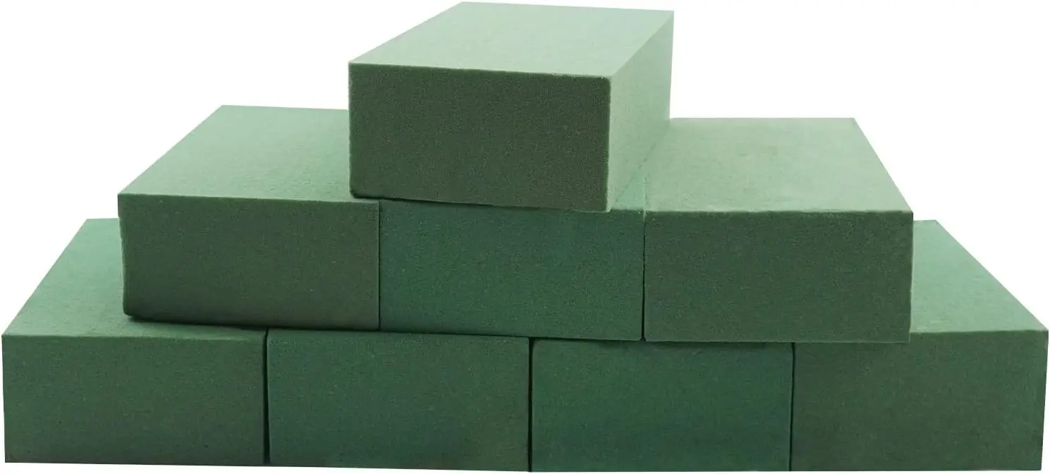 

8 шт. зеленых флористических пеноблоков для живых и искусственных цветочных композиций, для поделок своими руками, влажная и сухая флористическая пена, 5,5 дюйма (длина) x 3,1 дюйма (ширина) x 1,7 дюйма (высота)