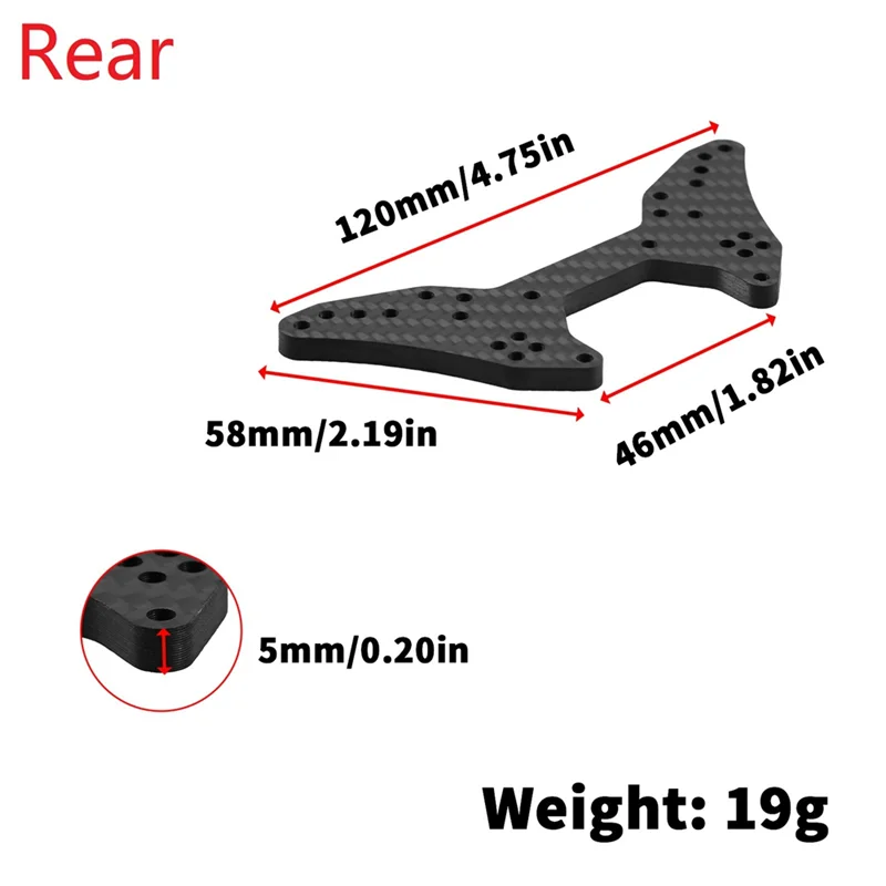 Carbon Fiber Rear Shock Tower for ARRMA 1/7 Infraction Limitless 6S RC Car Upgrade Parts Accessories