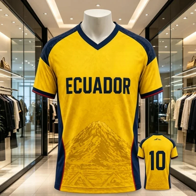 2026 New Quick Drying Ecuador National Theme Football Shirt, Sports Training, Fan Surrounding T-shirt for Men Family Matching
