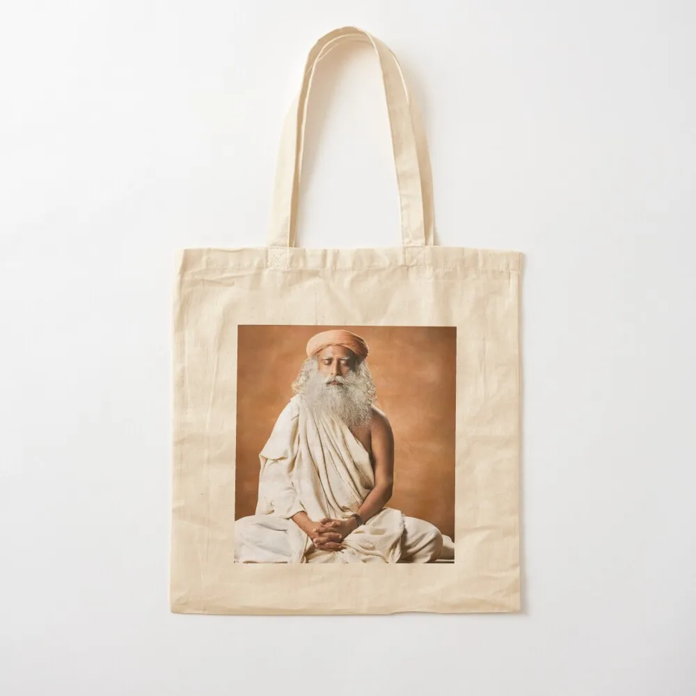 

Sadhguru Tote Bag eco bag folding free delivery bags Canvas Tote Bag