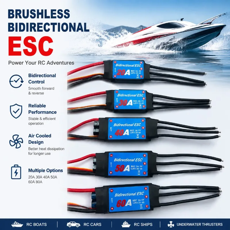 brushless-bidirectional-esc-boat-remote-control-car-ship-model-underwater-thruster-20a-30a-40a-50a-60a-80a-air-cooled