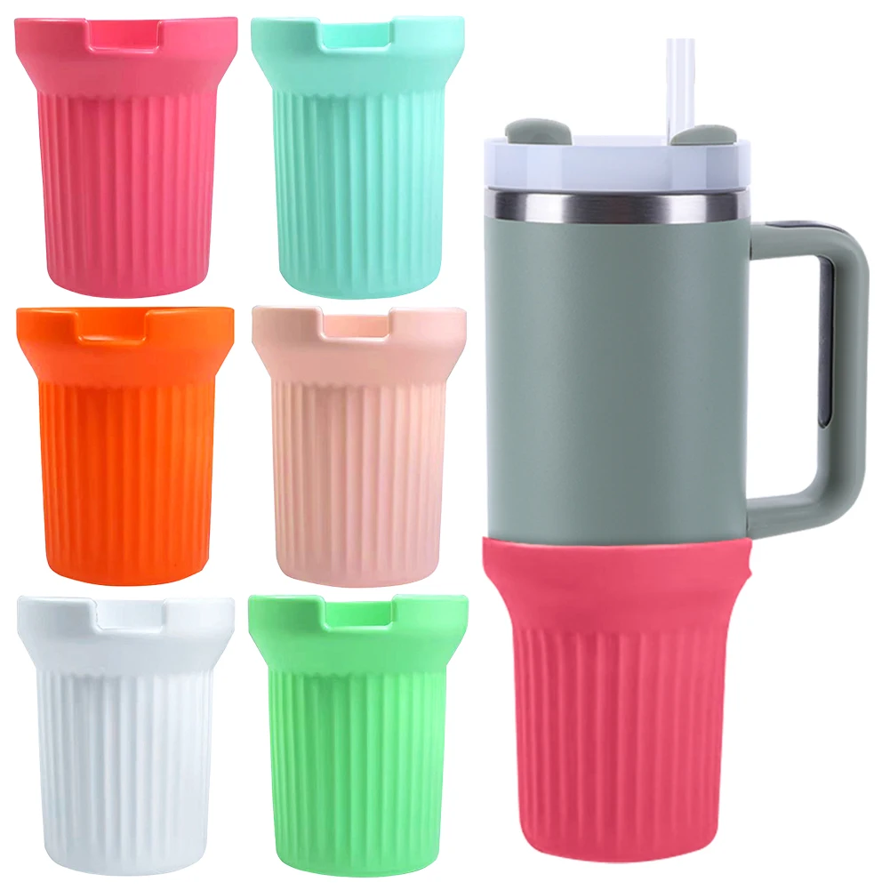 

Silicone Cup Protective Sleeve Non-Slip Bottom Holder Protector Water Bottle Boot Sleeve for Stanley 40oz Tumbler with Handle