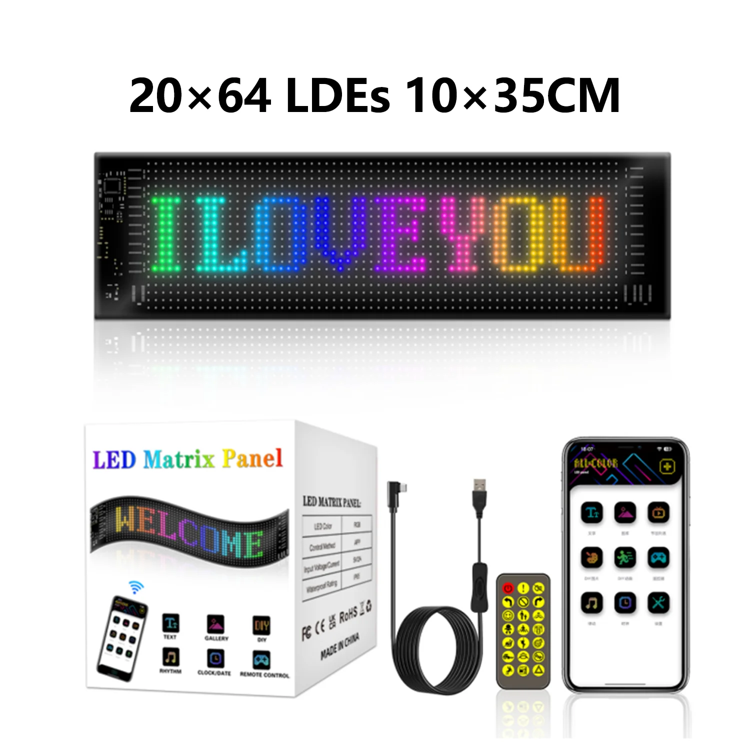 

LED Display Programmable LED Sign with Flexible LED Display Scroll LED Advertising Sign LED Signboard for Car Shop Advertising