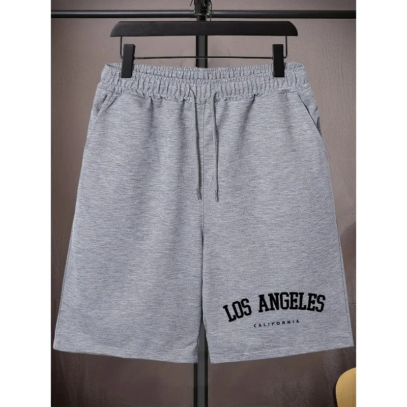 2026 Classic Fashion Printed Men's Loose Plus-Size Drawstring Casual Simple Shorts - Street Style and Personalized Casual