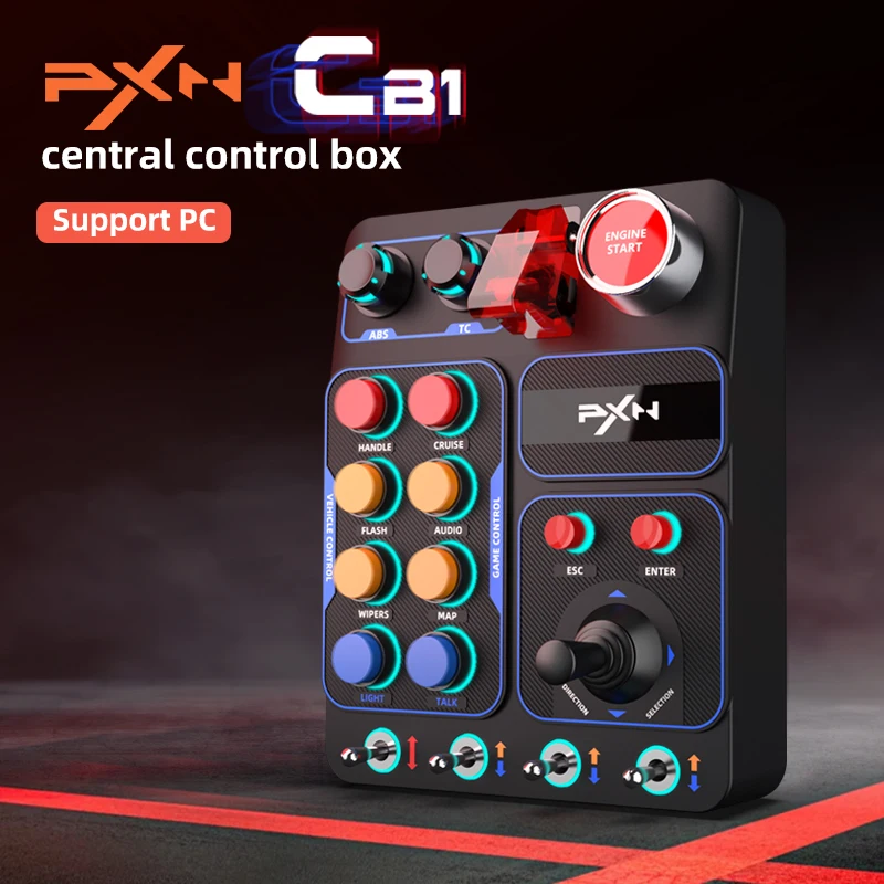 PXN-CB1 Central Control Box Supports PC Computers, with Custom RGB Lights and 30 Programmable Buttons