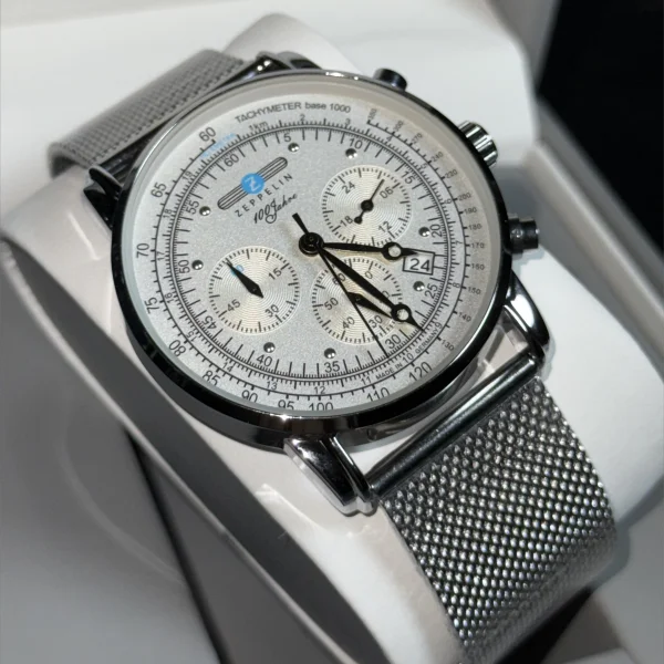 Neue modische Zeppelin-Herrenuhr mit drei Augen, laufender Sekunde, multifunktionalem Chronographen, Business- und Freizeit-Quarzuhr