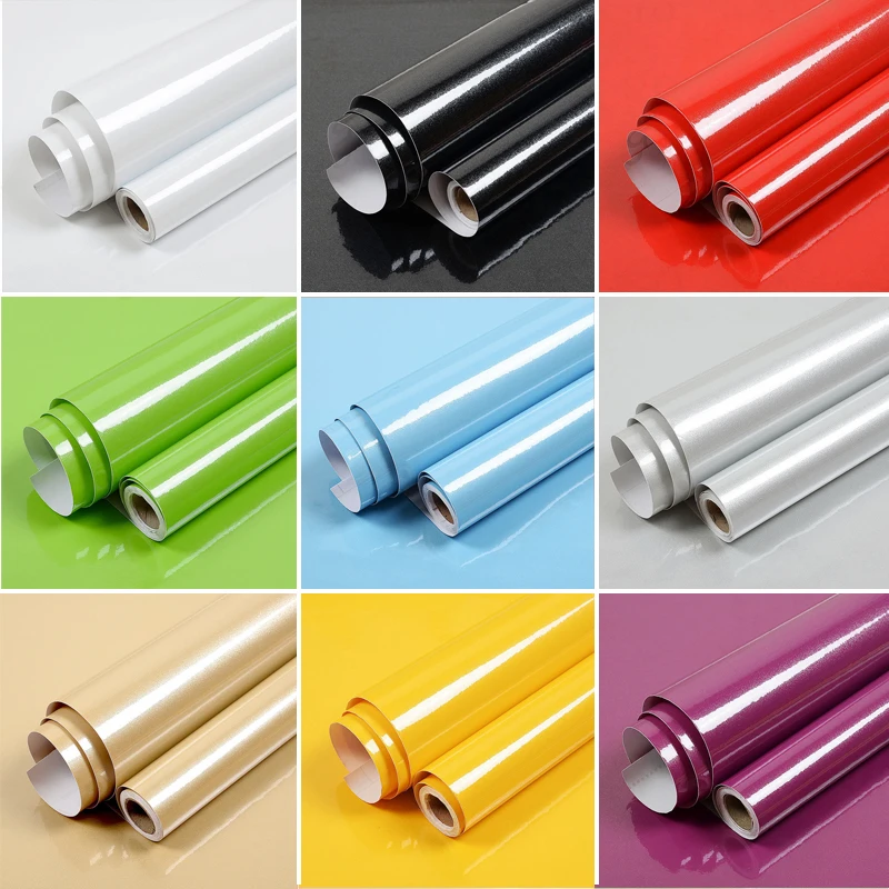 Kitchen DIY Self-Adhesive Waterproof Oil-proof PVC Wall Stickers Cabinets Countertop Wallpaper Bathroom Desktop Renovation Films