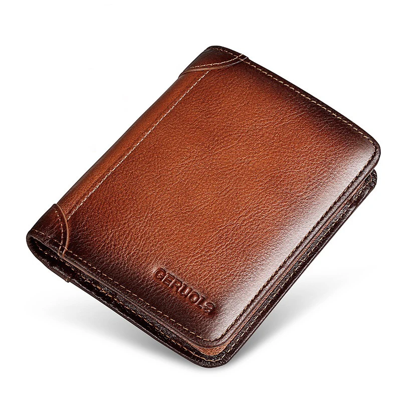 Genuine Leather Wallets for Men RFID	Credit Card Holders Purses Luxury Designer Fashion Men's Cardholder Small Handbags