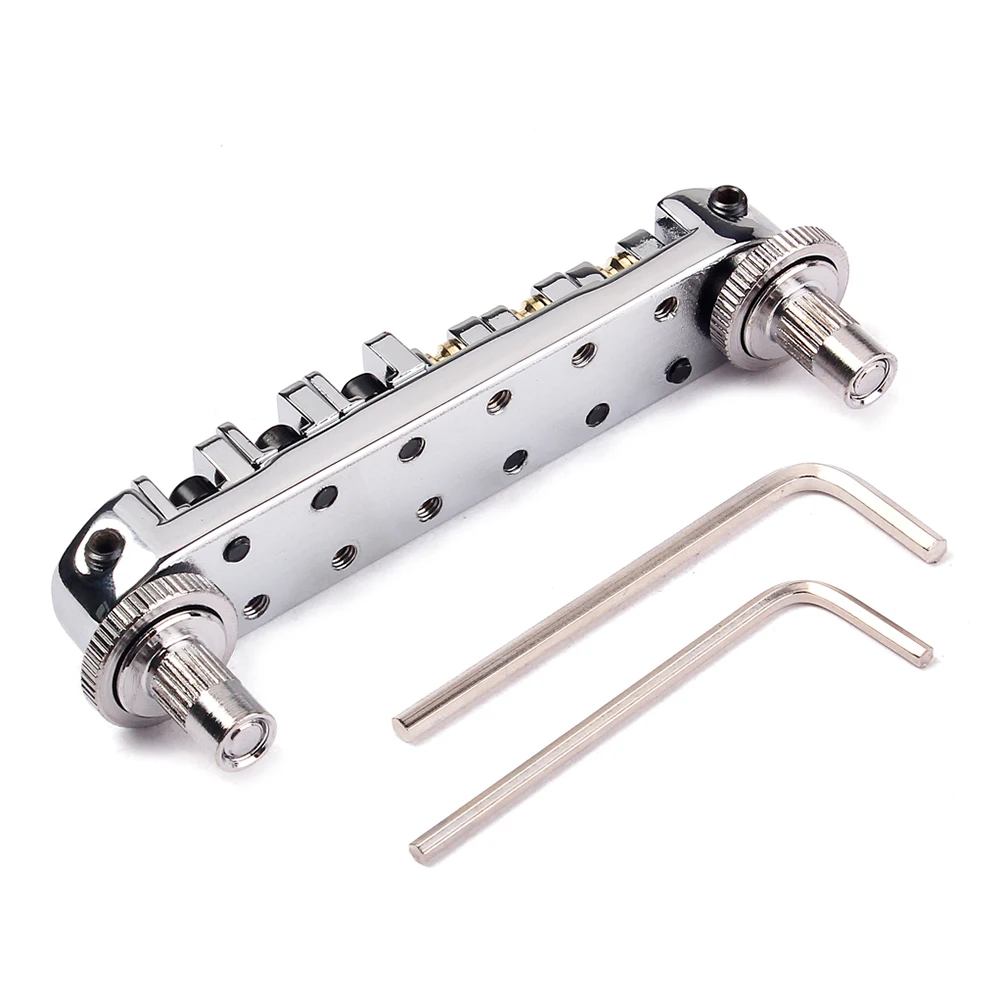 

Ga108a Silver Electric Guitar Roller Saddle Locking Bridge Adjustable Tremolo Tailpiece Replacement Guitar Parts Accessories