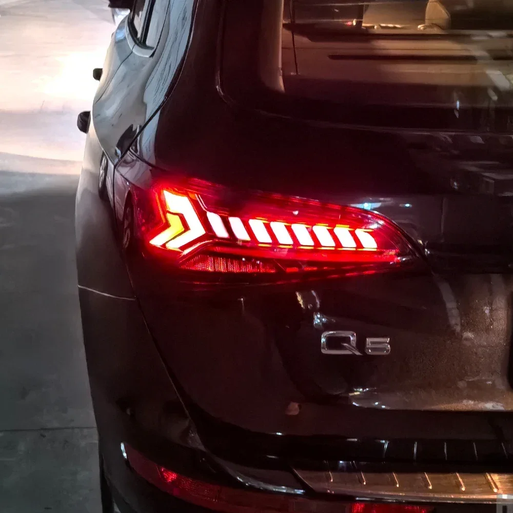 Car Taillights Assembly For Audi Q5 2008-2018 LED Auto Rear Back Lamps Upgrade Q7 Style Dynamic Flicker Taillight Accessories