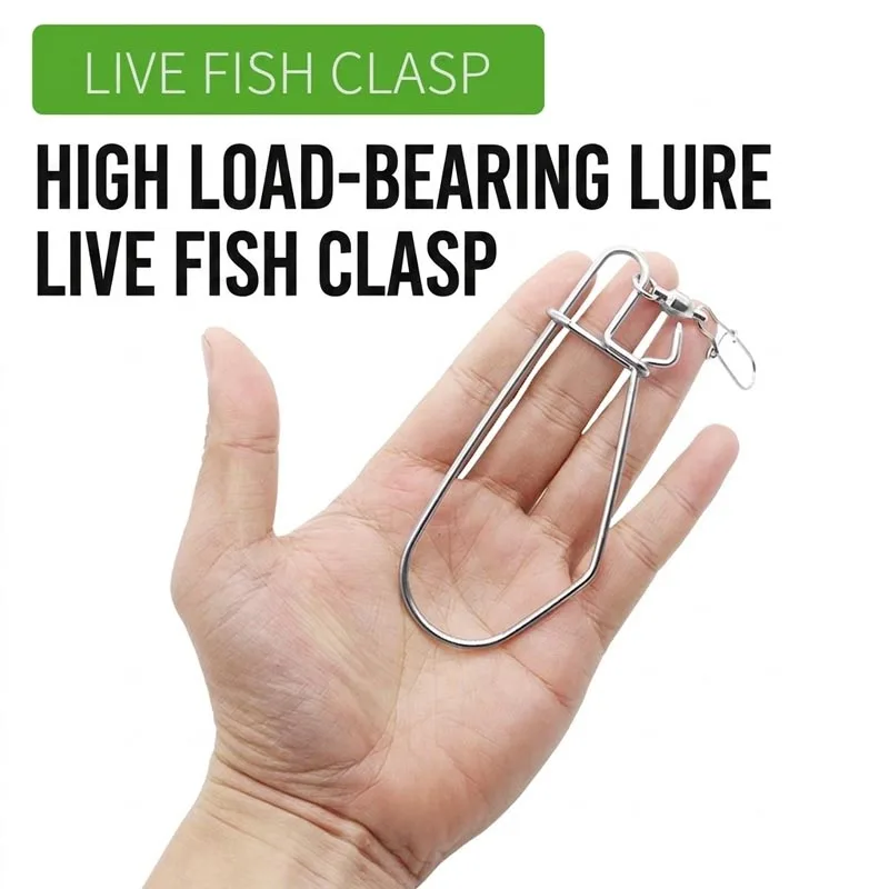 Stainless Steel Finesse Fish Stringer Snaps, Lightweight Live Fish Lock Clips for Micro Lures, DIY Tackle Accessories