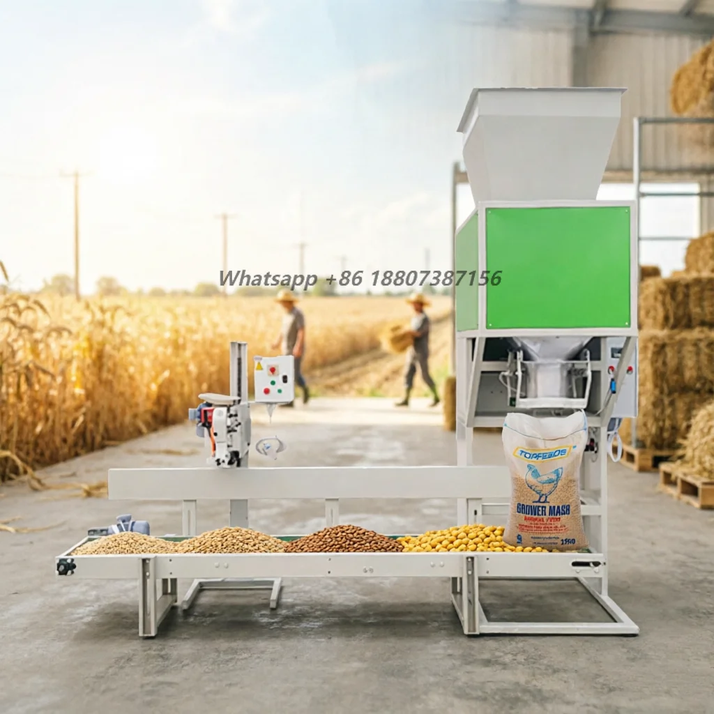 Semi-automatic Rice Seed Packaging Machine, 10-50kg Multi-functional Rice Quantitative Weighing and Bagging Packaging Machine