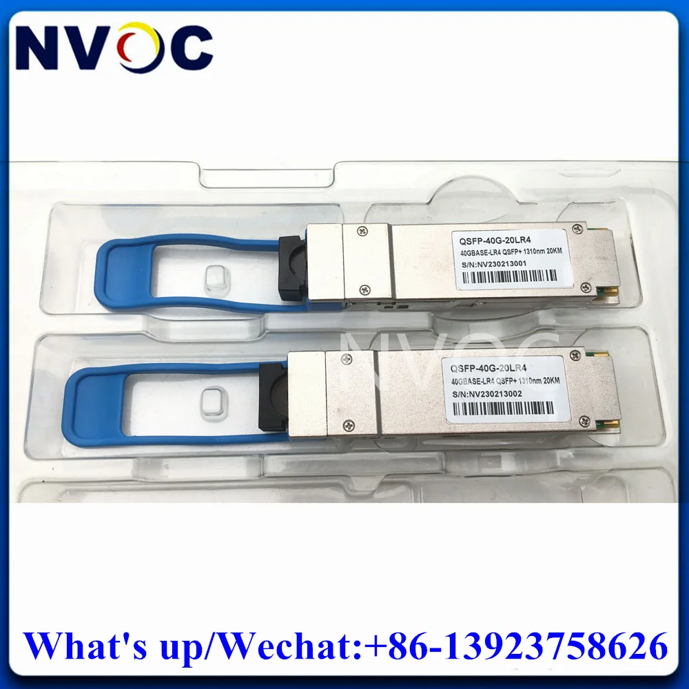 5Pcs GBIC QSFP-40G-20KM Single Mode Duplex LC 40G 20KM QSFP+ LR4 1310nm Fiber Optic Transceiver Module with Mikrotik/Cisco Code