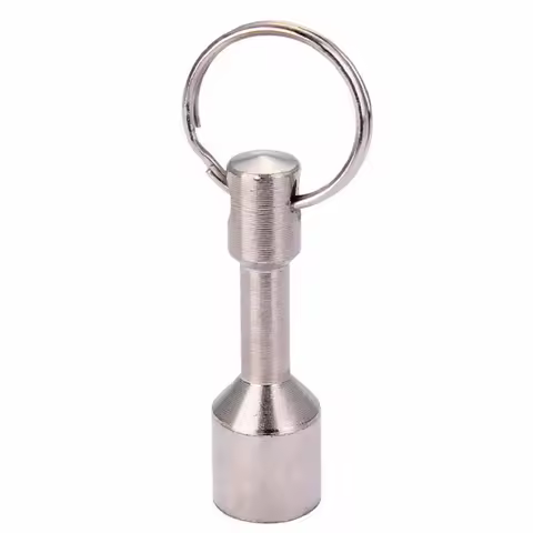 Silver Color Test Super Strong Metal Magnet Check Keychain Split Ring Pocket Keyring Hanging Holder Portable Outdoor Tool