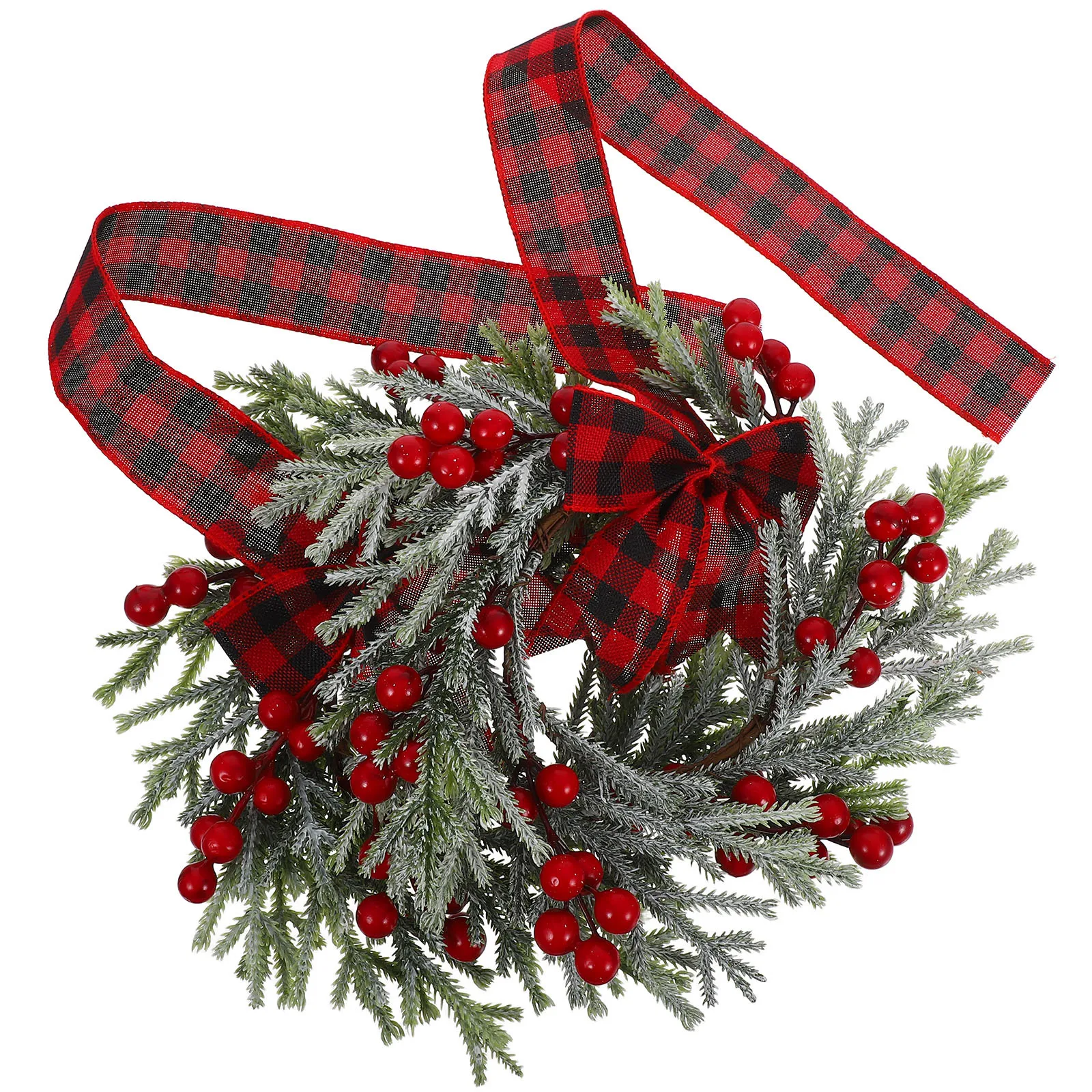 

2Pcs Small Christmas Wreaths Red Berry Farmhouse Decor Hanging Kitchen Cabinet Windows Indoor Holiday Red Berry Wreath Small