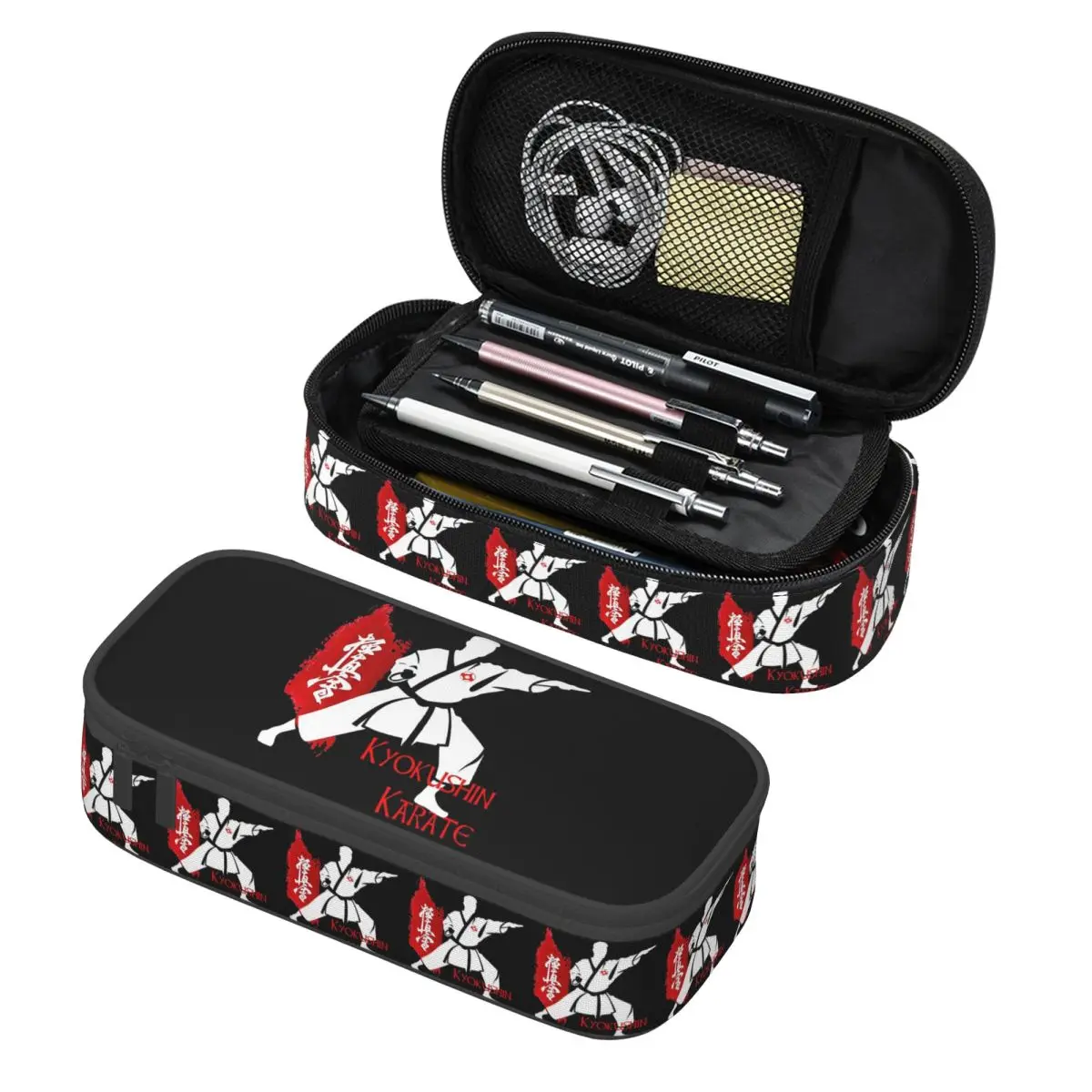 

Kyokushin Karate Bushido Values Martial Pencil Case Pen Holder Storage Stationery Supplies Large Storage Pen Box Pencil Bag