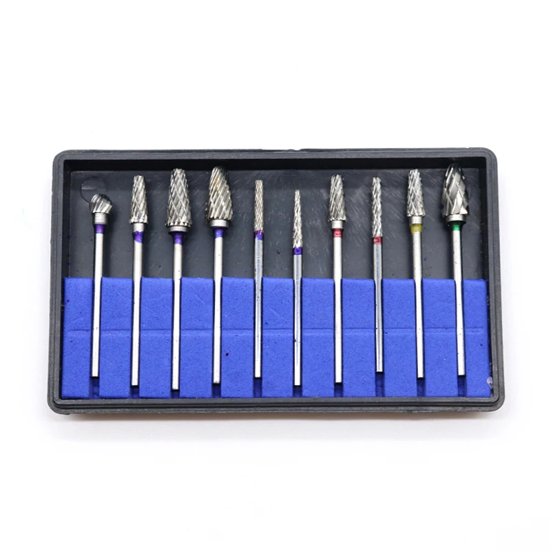 10PCS Assorted DentalS Lab Tungsten Carbide Grinding Cutting Burr Kit