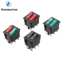 1PCS KCD8 6PIN 16A 250V 20A 125V Double Light Switch Rocker Switch Waterproof ON-OFF KCD6 Latching Boat Power Switch