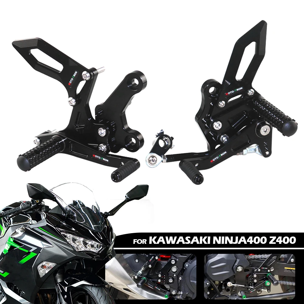 

NINJA400 CNC Алюминиевые Регулируемые подножки для мотоциклов KAWASAKI NINJA 400 Z400 2018 2019 2020 аксессуары