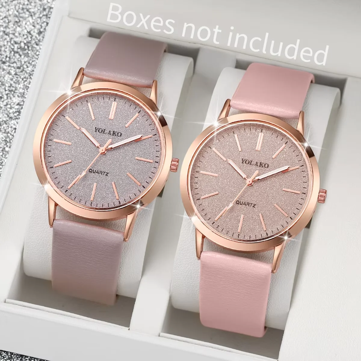 Coffret cadeau de montres pour femmes, 2 pièces, luxe léger, quatre montres |   Montre à quartz tendance, mettant en valeur l'élégance au quotidien